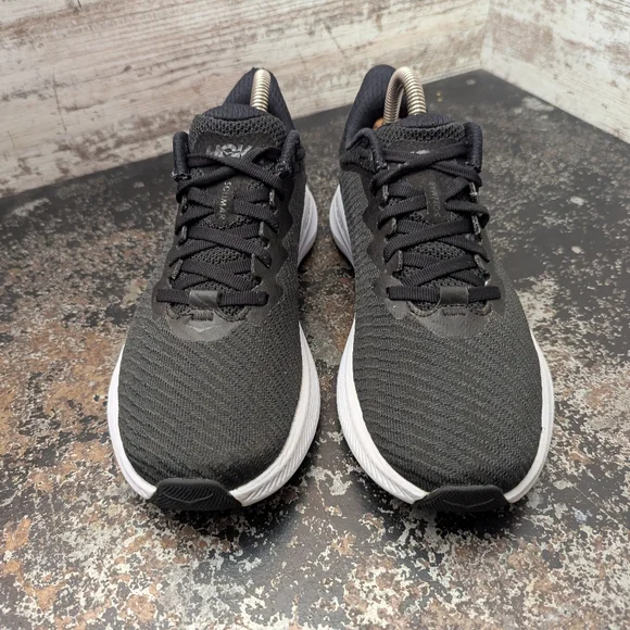 Womens Hoka One One Solimar Running Shoes Sz 6 D Wide Used Black Mesh - Picture 3 of 8